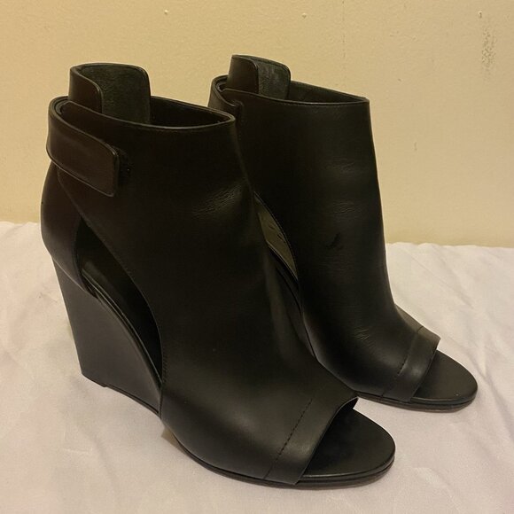 Vince Camuto Shoes - Vince Katia Black Women's Wedge Pump Heels Shoes Leather